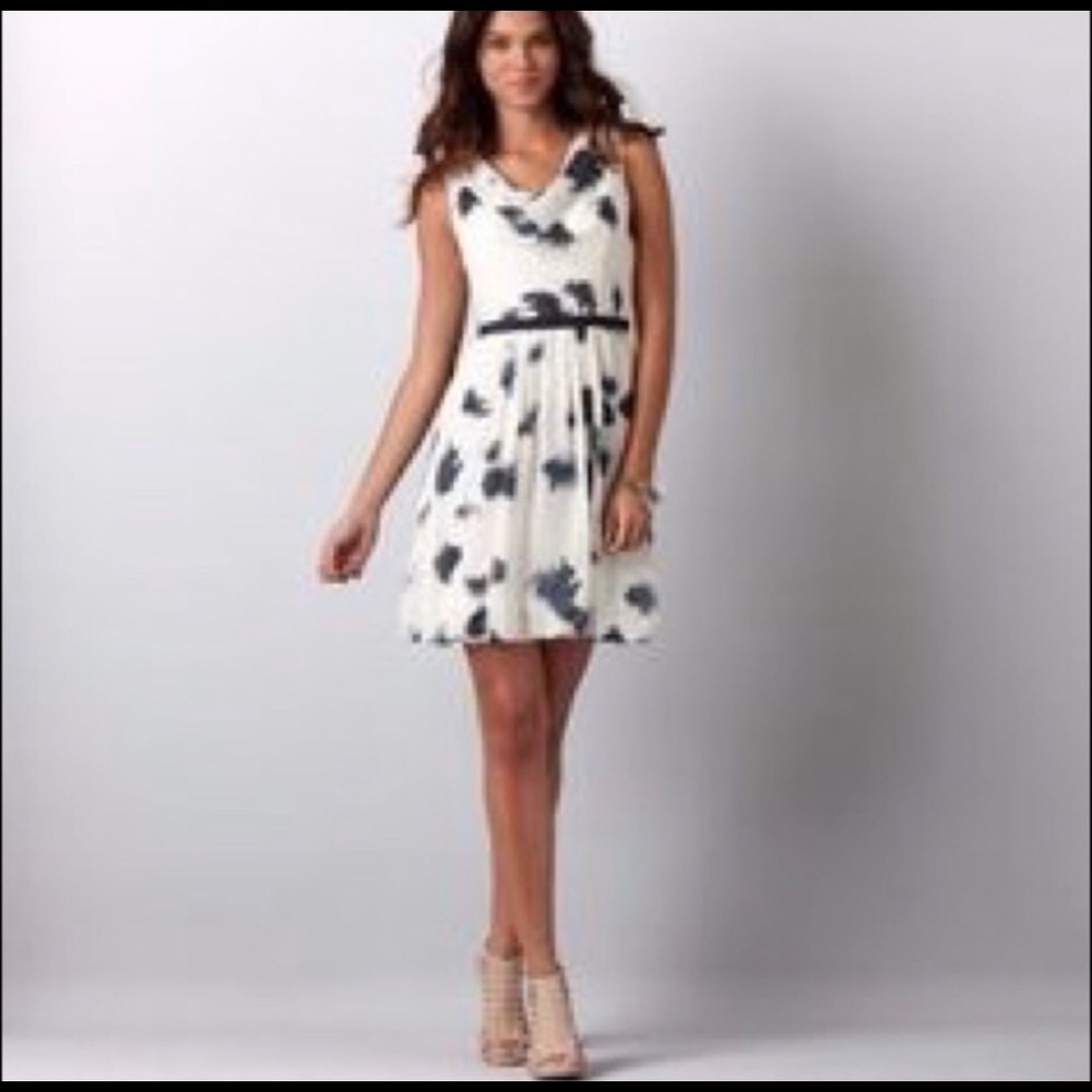 LOFT splatter bubble hem empire waist dress